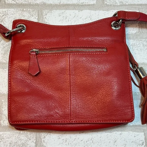 Clements Ribeiro Black Label Red Leather Crossbody Bag Purse - Picture 5 of 11